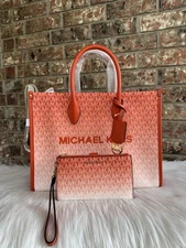 Michael Kors Mirella Medium Purse And Wallet Red Clay