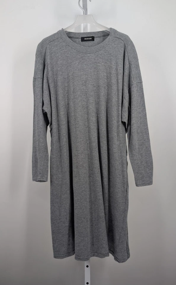 Cabane de ZUCCA Akira Onozuka Gris Jersey Algodón Camiseta Vestido Avantgarde Japón Foto 2 de 4