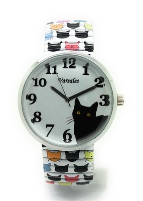 Varsales Ladies Novelty Stretch Elastic Band Watch Butterfly Cat Horse Floral