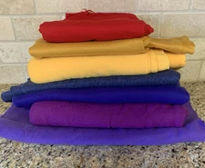 7 Pcs Flannel All Colors And Sizes Several Yards! Yellow Red Purple Fabric