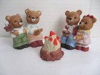 Vtg Homco Three Piece Campfire/Camping/Picnic Bear Family 1446 — photo 1