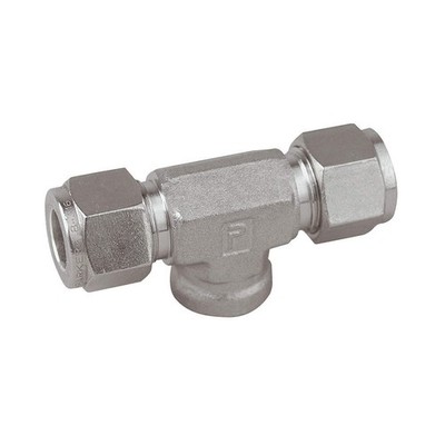 PARKER 4FBT4N-316 Branch Tee,316 SS,A-LOKxF,1/4In 4CXT8