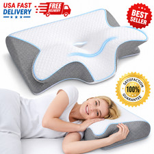 Cervical Pillow Ergonomic Memory Foam Neck Support Pillow Washable Cover
