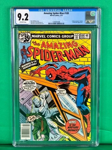 MARVEL COMICS CGC 9.2 AMAZING SPIDER MAN 189 OFF WHITE PAGES 2/79