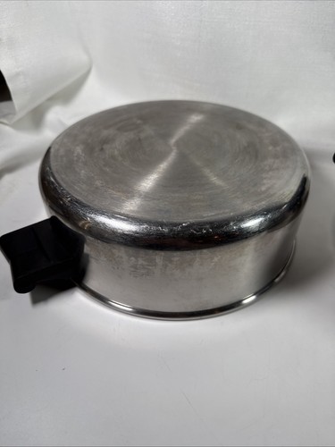 Vtg Saladmaster 18-8 Tri-Clad Stock Pot 6 Qt w/Dome Lid & Egg Insert Dallas TX - Picture 14 of 17