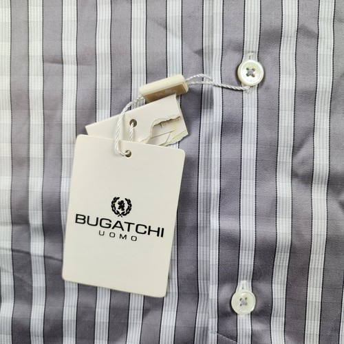 Bugatchi Uomo Men's Sz 15x32-33 Designer Long Sleeve Button Down Shirt Platinum - Picture 6 of 19