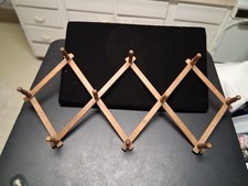 Vintage Accordian Expanding Wooden Peg Rack Hat Towel Clothes Coat Hanger
