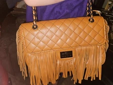 Fringe/Tassel Over the Shoulder Purse/Crossbody-Tan- J. Francis- Great Condition