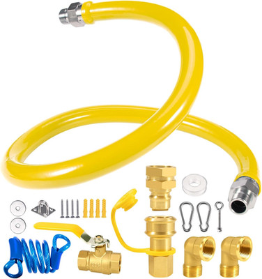 3/4'' × 48 Inch Commercial Gas Hose, 1675KIT48 Safety System Kit, Mobile Gas Line