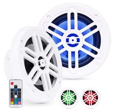 BMRGBWH 250W RMS 6.5" 2-Way Coaxial Marine Speakers w/ Multi-Color LED Lighting