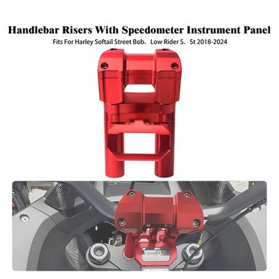 Riser Handlebars w/ Instrument Panel Red Fit For Harley Street Bob Lower Rider S