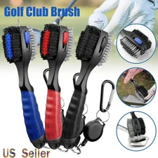 2 Sided Golf Club Brush Cleaner Retractable Groove Cleaning Tool Kit with Spike