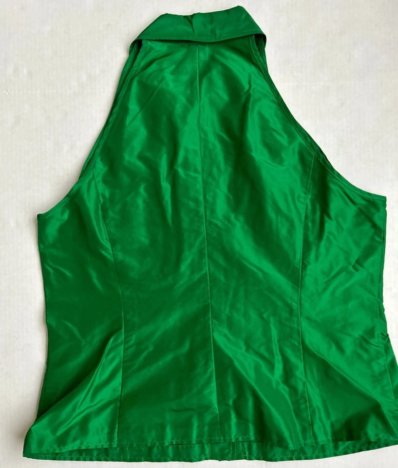Chaleco de Colección Ralph Lauren 100% Seda Sin Mangas Abotonable Para Mujer 16 100% Verde Seda Foto 2 de 4