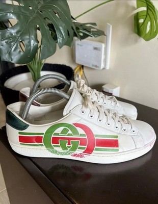 Gucci 576136 Ace Interlocking G Low Top Sneakers Size US 7