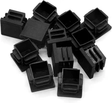 12 Pcs Black 3/4 Inch Square Plastic End Caps Furniture Finishing Plugs for Pipe