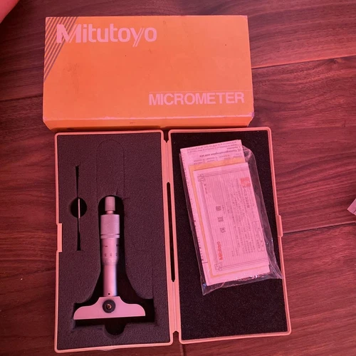 Mitutoyo Unused Micrometer with Original Case and Box Tool Measuring Instrument