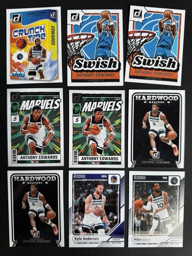 Anthony Edwards Minnesota Timberwolves Team Lot x18 numbered prizms holos