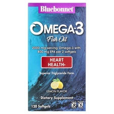 Bluebonnet Nutrition Natural Omega-3 Heart Formula 120 Softgels Shellfish Free,