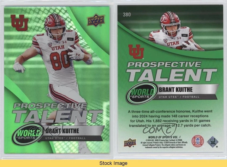 2025 World of Sports Prospective Talent Green Foilboard Brant Kuithe #380 READ - Image 3 of 3