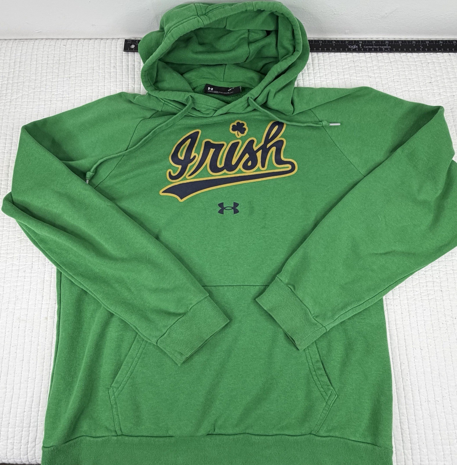 Under Armour Notre Dame Irish Hoodie L Green NCAA Pullover Sweatshirt