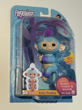 New Fingerlings AVA Blue / Purple Interactive Baby Monkey WowWee Sounds  Motion