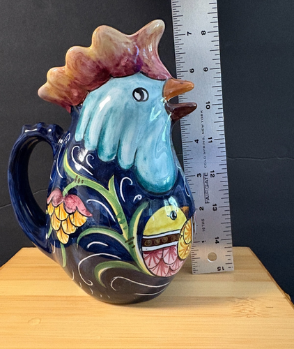ROOSTER PITCHER 7" tall ITALY NO MARKINGS - Picture 7 of 16