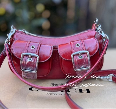 NWT Coach Ashton Bag Crossbody In Leather/Silver/Dark Cardinal Red CBJ01