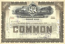 Erie Railroad Co. - 1906-1915 dated Railway Stock Certificate - Gorgeous Desig