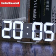 3D LED Digital Alarm Clock Wall Desk Clock Time Date Temperature Display