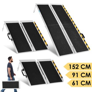 LIEKUMM 2 X Teleskoprampen, 93-153cm Aluminium Rollstuhlrampe, Bis 300