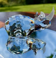 Rare Retired Swarovski Crystal Rhinoceros 117900-African Wildlife Series-Used