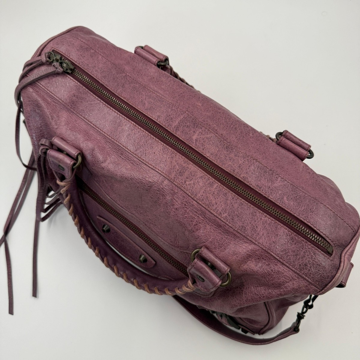 BALENCIAGA / シティ/ショルダーバッグ/レザー/PNK/128523　5741　502752 BALENCIAGA City 128523 502752 Shoulder Bag 2way Leather Purple