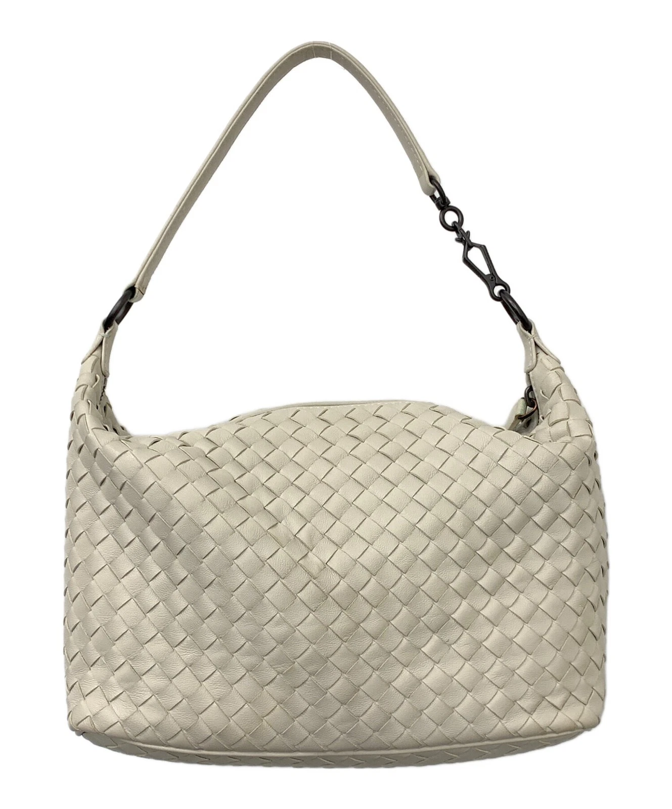 Bottega Veneta — BOTTEGA VENETA Intrecciato White Leather One Shoulder Bag Authentic SR1071