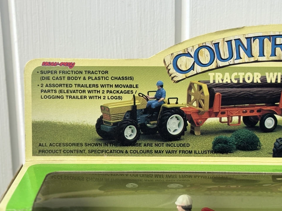 Vintage 1992 New-Ray 04413 Country-Life Die-Cast Red Tractor w/ Conveyer Trailer - Image 2 of 4