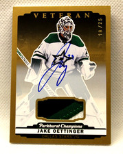 Jake Oettinger - 2022-23 Parkhurst Champions Veteran Patch Auto Sn-1825 Stars