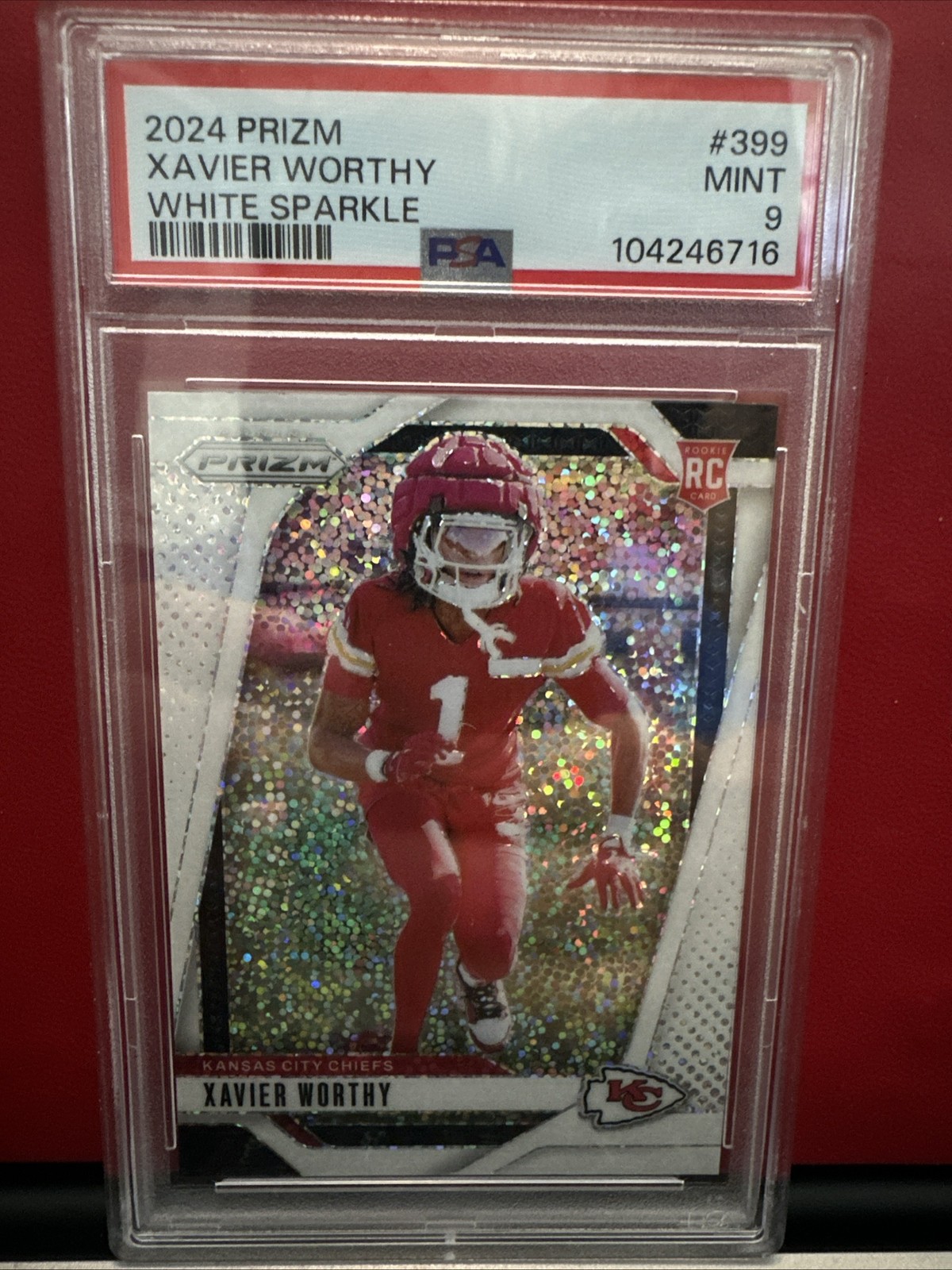 2024 PANINI PRIZM WHITE SPARKLE #399 XAVIER WORTHY PSA 9