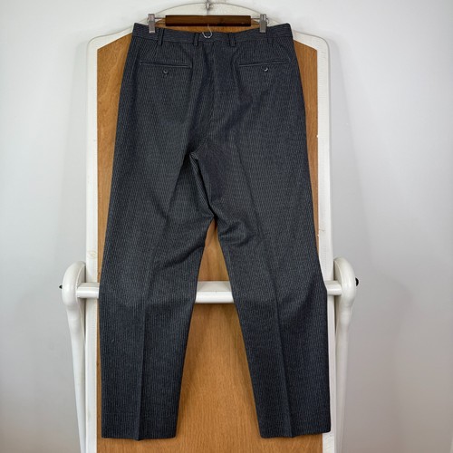 Zanella Pants Mens 34x32 Gray Chalkline Pinstripe Flat Front Super 120s Wool - Picture 8 of 13