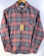 New Weatherproof Vintage Mens Shirt Flannel Button-Down Large Poppy Red