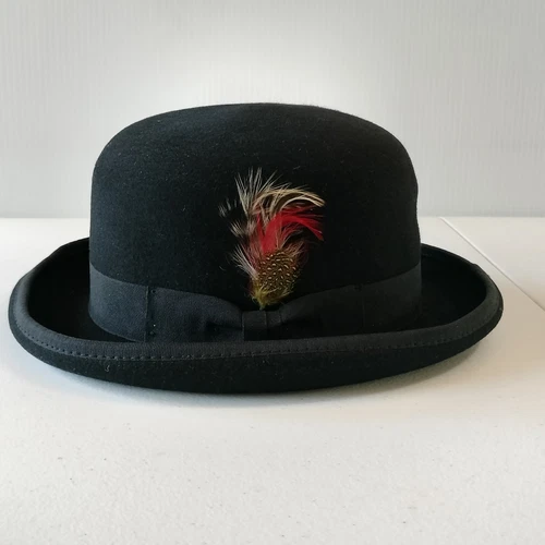 Wool Fedora Hats for Men Felt Church Bowler Derby Hat Medium - Picture 1 of 8