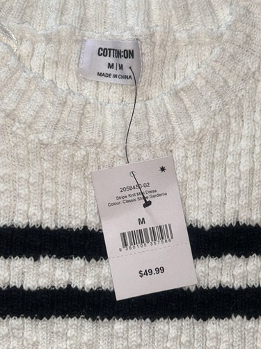 COTTON ON WOMEN LONG SLEEVE KNIT STRIPED DRESS SIZE MEDIUM BRAND NEW - Picture 6 of 11