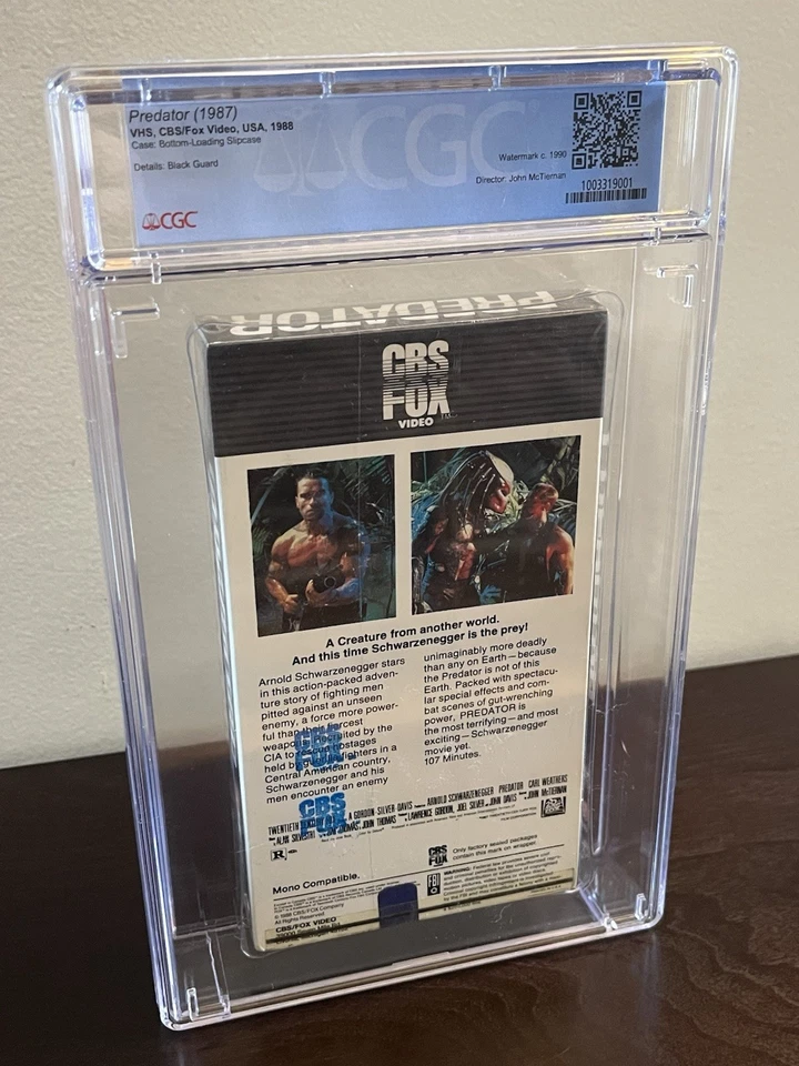 Predator VHS SEALED Blue Watermarks CBS FOX - CGC 9.4 Graded VTG Foto 2 de 4