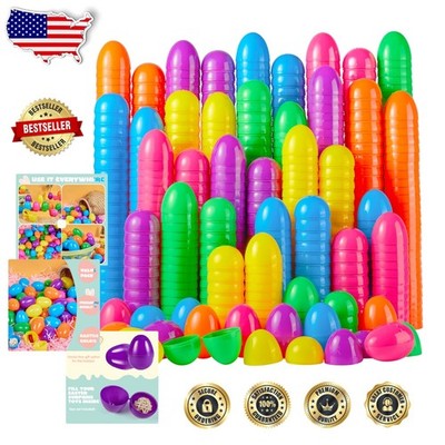 Fillable Easter Eggs 2000pc 2.3''  Plastic Bulk Bright Colors Easter Hunt
