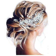 Bride Flower Wedding Hair Vine Crystal Bridal Hair Piece Rhinestone Party Hai...