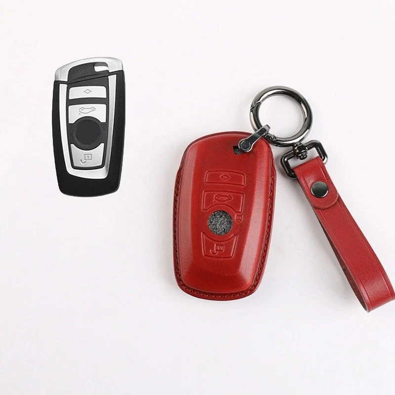 Funda de cuero genuino para llave de coche para BMW 1 2 3 4 5 6 7 X2 X3 X4 X5 F10 F30 M5 Foto 4 de 4