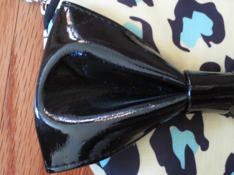 NIÑA HARAJUKU MANCHAS DE LEOPARDO CORAZÓN LAZO Negro Cartera Bolso de Mano Nuevo con Etiquetas 4t 5t 4 5 6 7 Foto 3 de 4