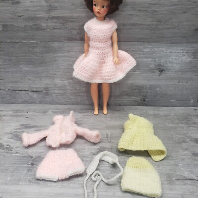 Hand Crocheted Knit Doll Clothes 1960s Tammy Barbie Sindy NO DOLL Vintage Lot #2