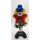 Vintage Hand Blown Murano Multi-Color Confetti Glass Clown Figurine 8.25" NWOT