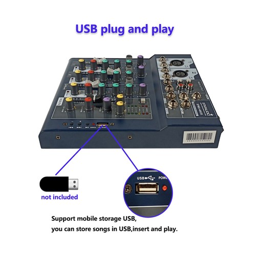 4-Channel Audio Mixer USB Recording Clubs Karaoke Mixing Console UHF Mic System - Picture 5 of 12