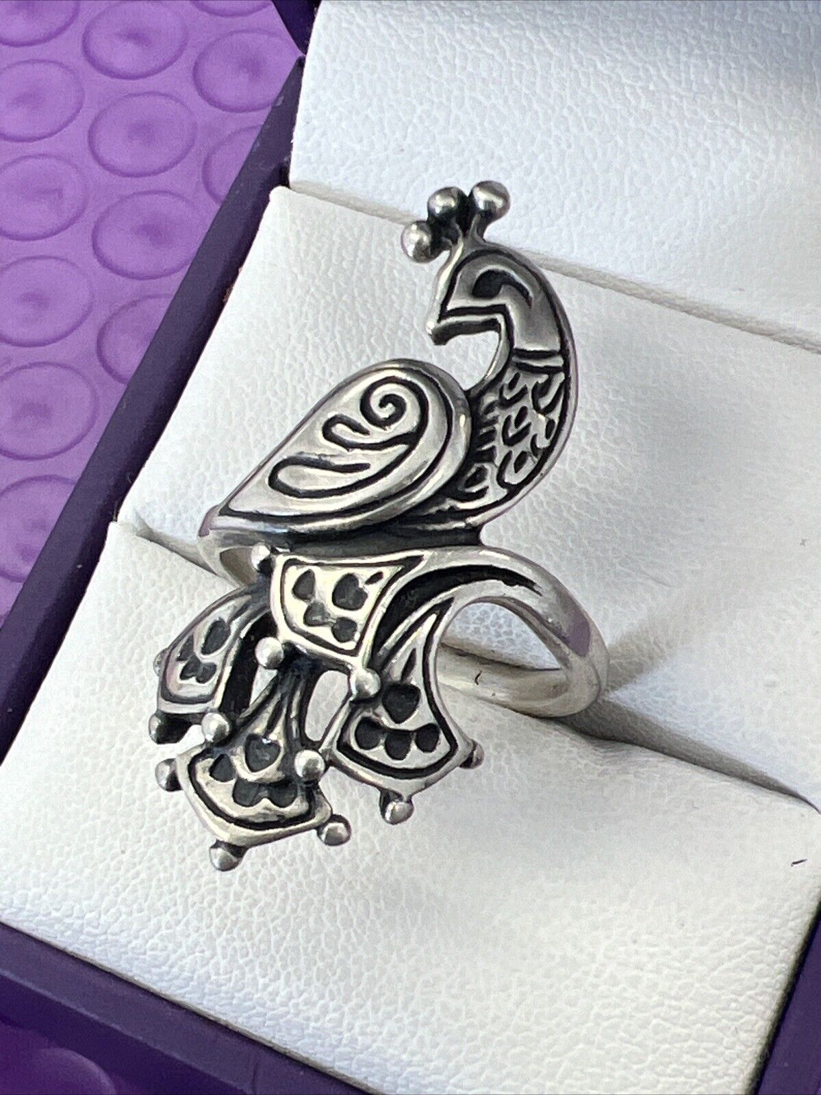 ️ Retired James Avery Large Peacock Ring RARE Piece!… Gem