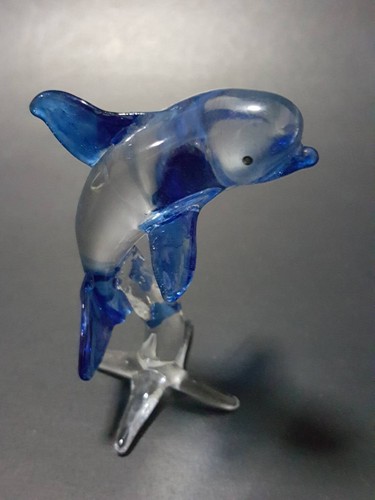 Glass BOTTLENOSE DOLPHIN PORPOISE Ornament Handmade Blown Glass Figure Sea Life - Picture 3 of 5